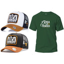 kit de 3 unidades: 2 gorras + 1 camiseta.